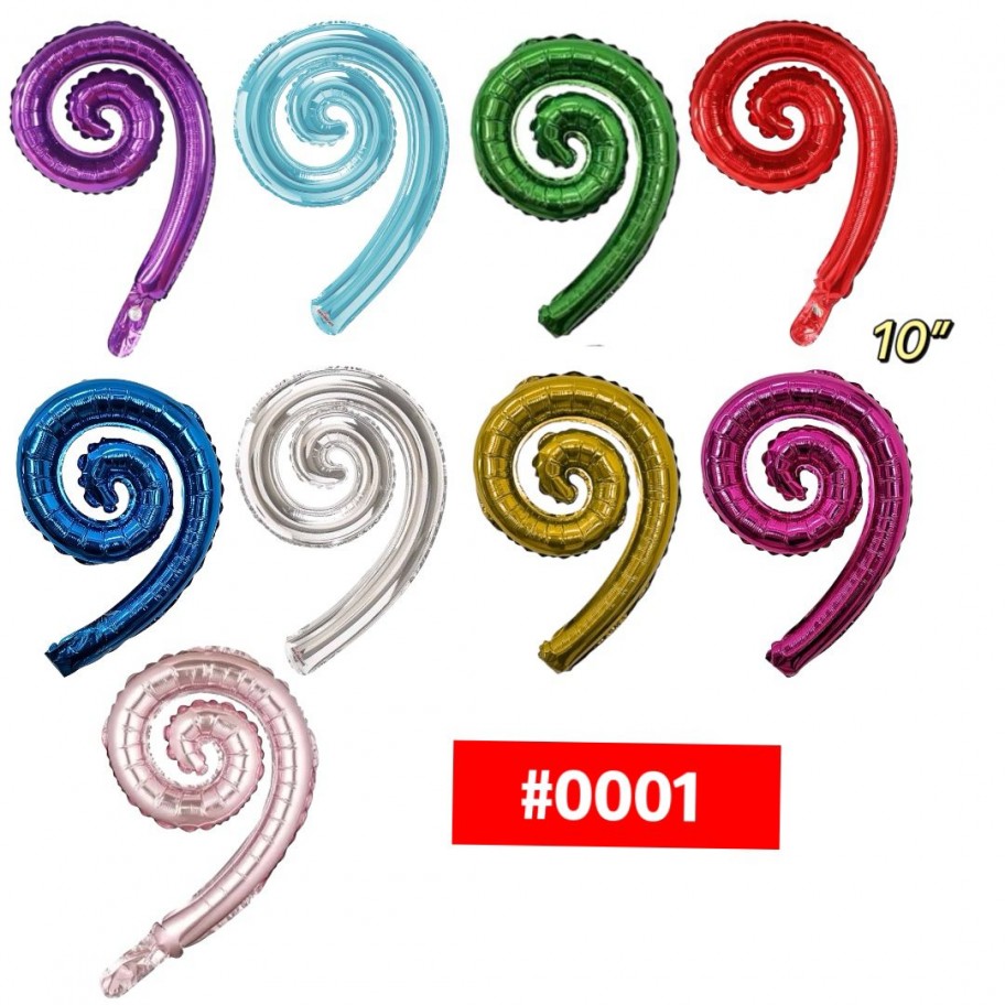 GLOBO FOIL 10" ESPIRAL GRANEL #0001