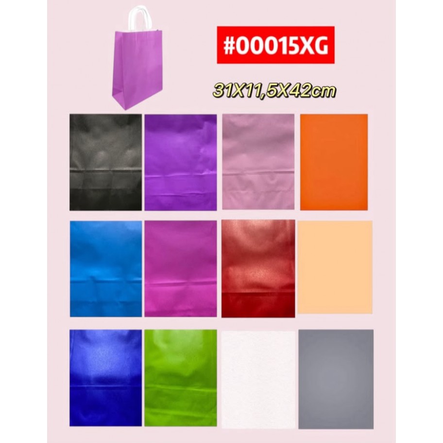 BOLSA DE PAPEL UNICOLOR "XG" #00015XG