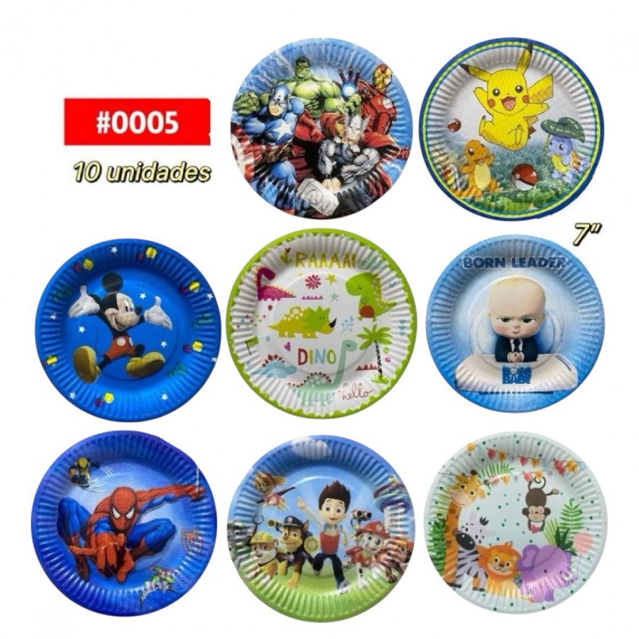 PLATOS DE 7" INFANTILES 10uds #0005