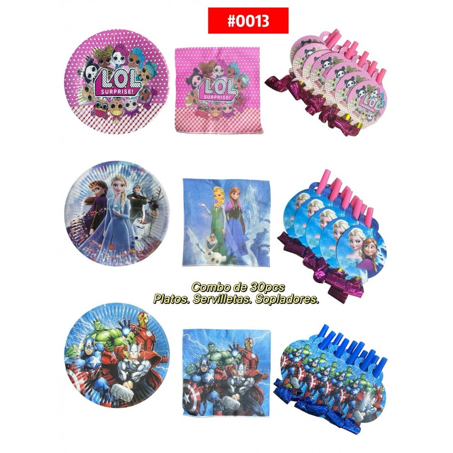 KIT DE FIESTA INFANTIL *30 #0013 P.U