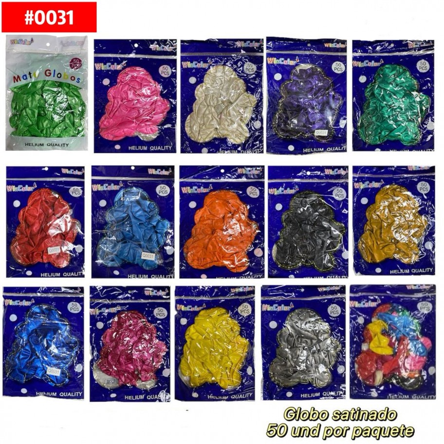 GLOBO LATEX SATINADOS 50uds #0031
