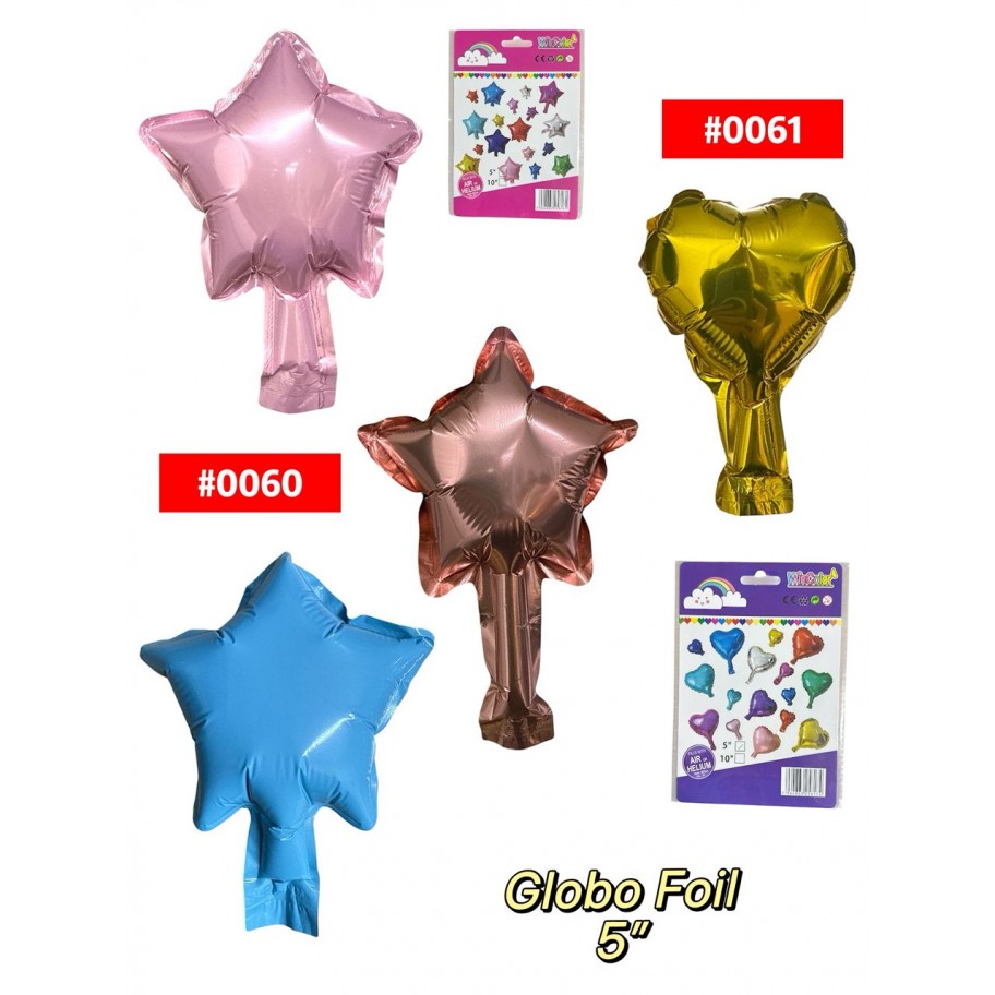 GLOBO FOIL 5" ESTRELLA CORAZON #0060/0061 PROMO