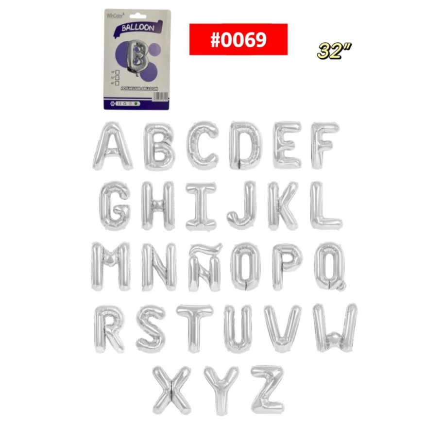 GLOBO FOIL 32'' LETRA  #0069 