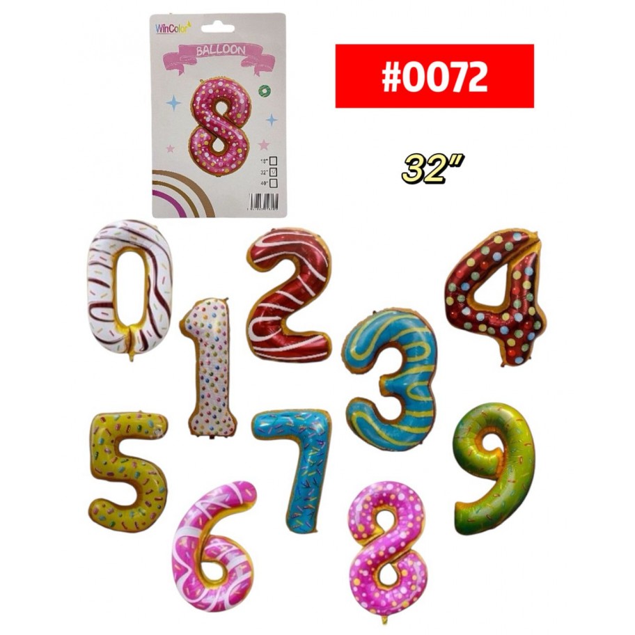 GLOBO FOIL 32" NUMERO DONA #0072 PROMO