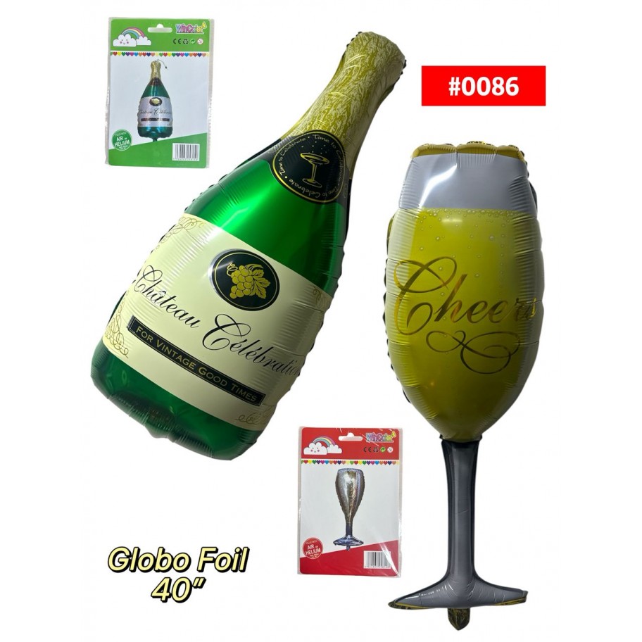 GLOBO FOIL 40" COPA CHAMPAGNE #0086 PROMO