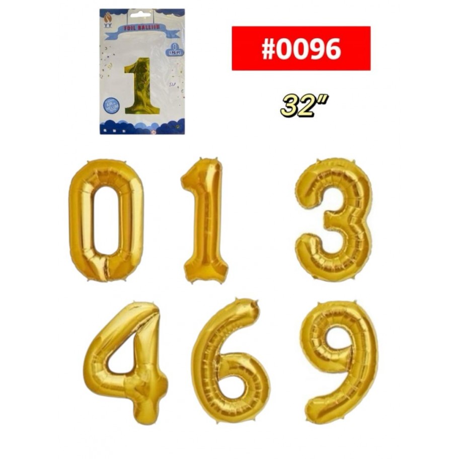 GLOBO FOIL 32" NUMERO DORADO #0096
