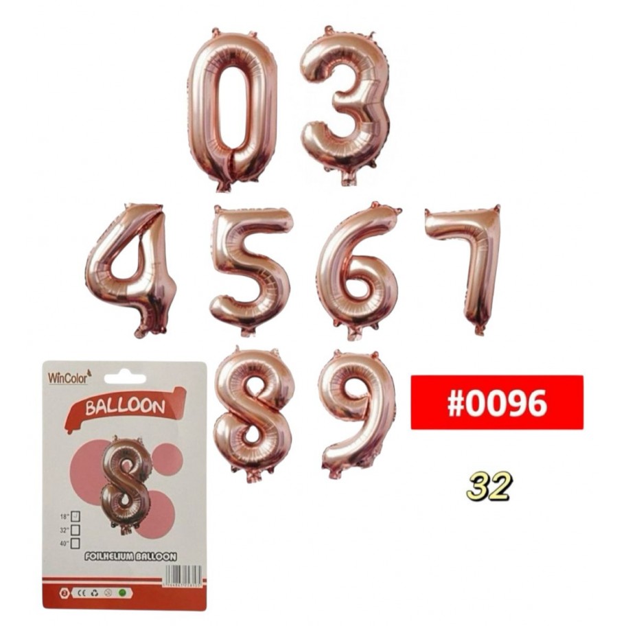 GLOBO FOIL 32" NUMERO ROSE GOLD #0096