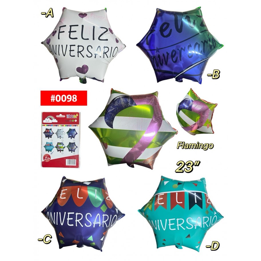 GLOBO FOIL 23" FELIZ ANIVERSARIO #0098 PROMO