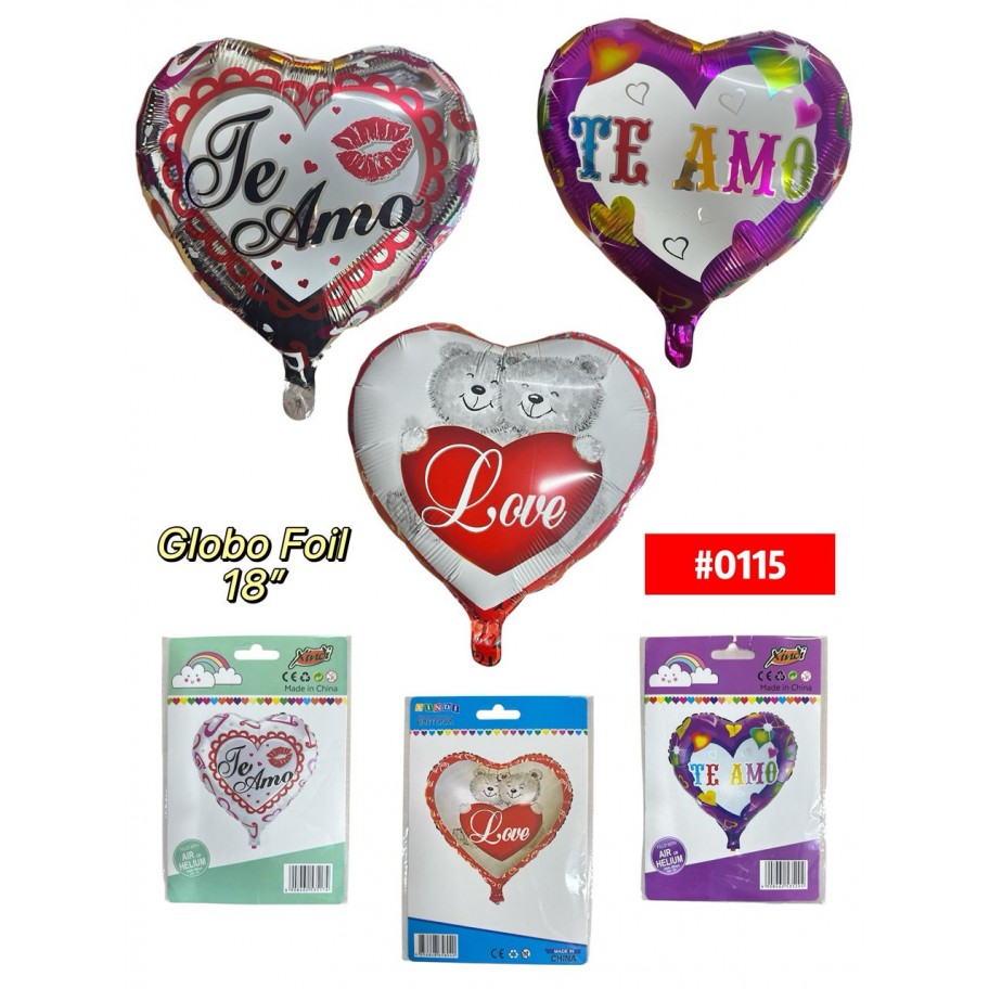 GLOBO FOIL 18" CORAZON TE AMO #0115