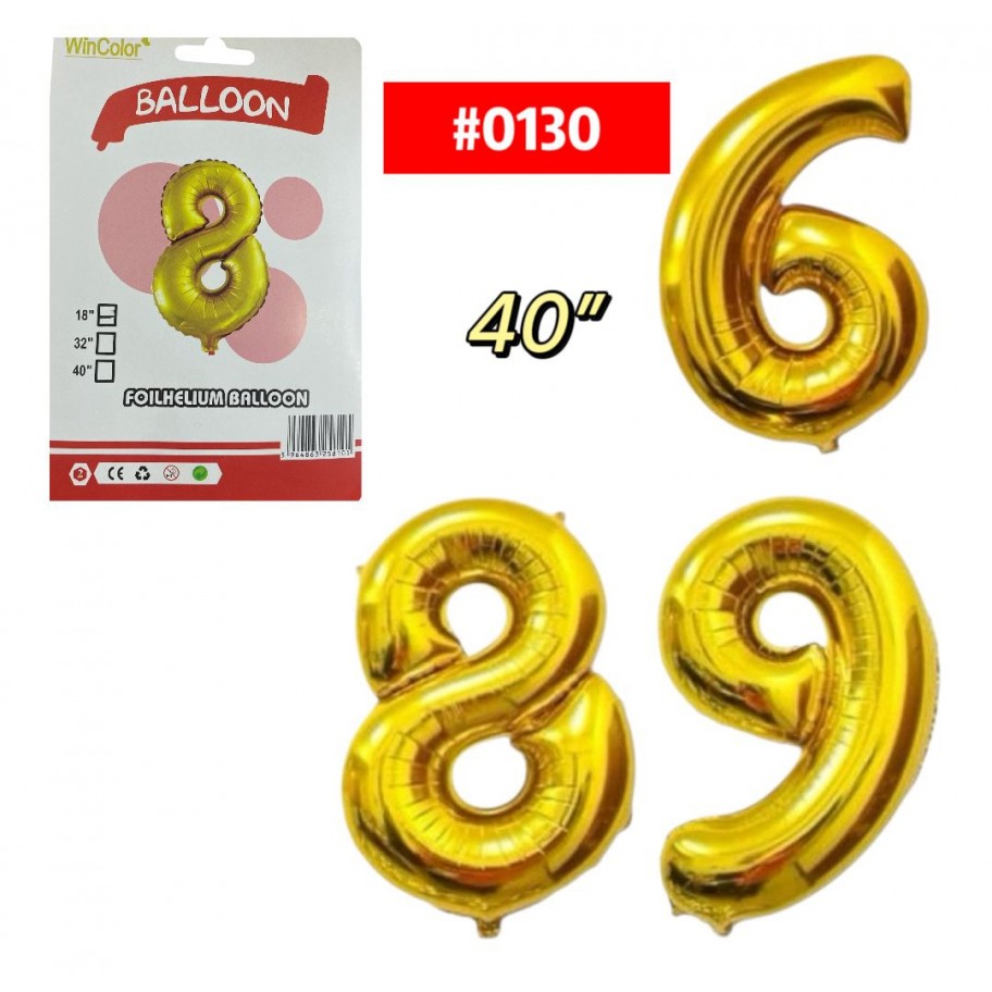 GLOBO FOIL 40" NUMERO DORADO #0130