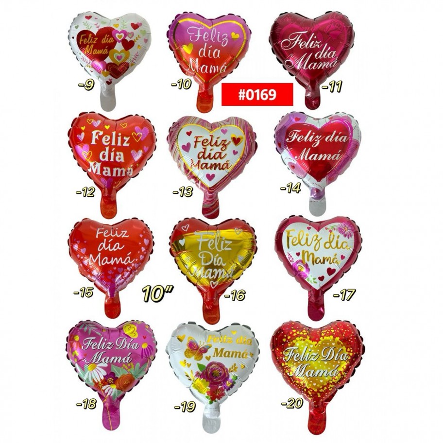 GLOBO FOIL 10" FELIZ DIA DE LA MADRE #0169 GRANEL 