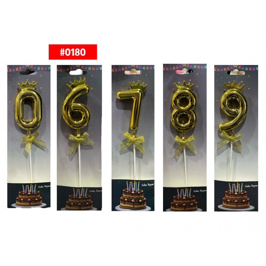 TOPPER NUMERO 4D DORADO #0180 P.U