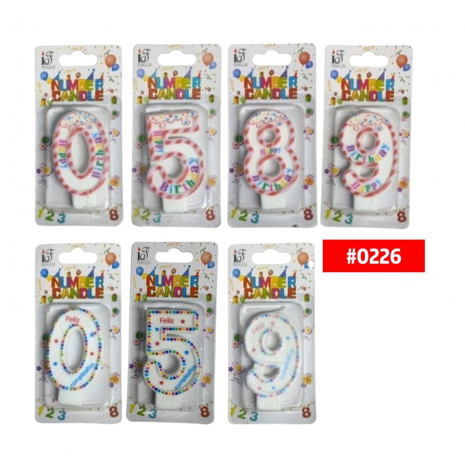 VELA NUMERO PUNTITOS/LINEAS #0226 PROMO
