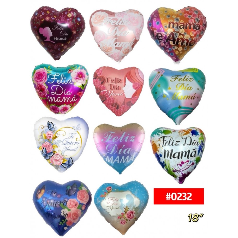 GLOBO FOIL 18" FELIZ DIA MAMÁ #0232 GRANEL