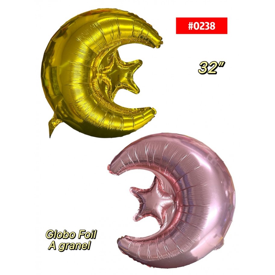 GLOBO FOIL LUNA CON ESTRELLA  #0238 GRANEL P.U