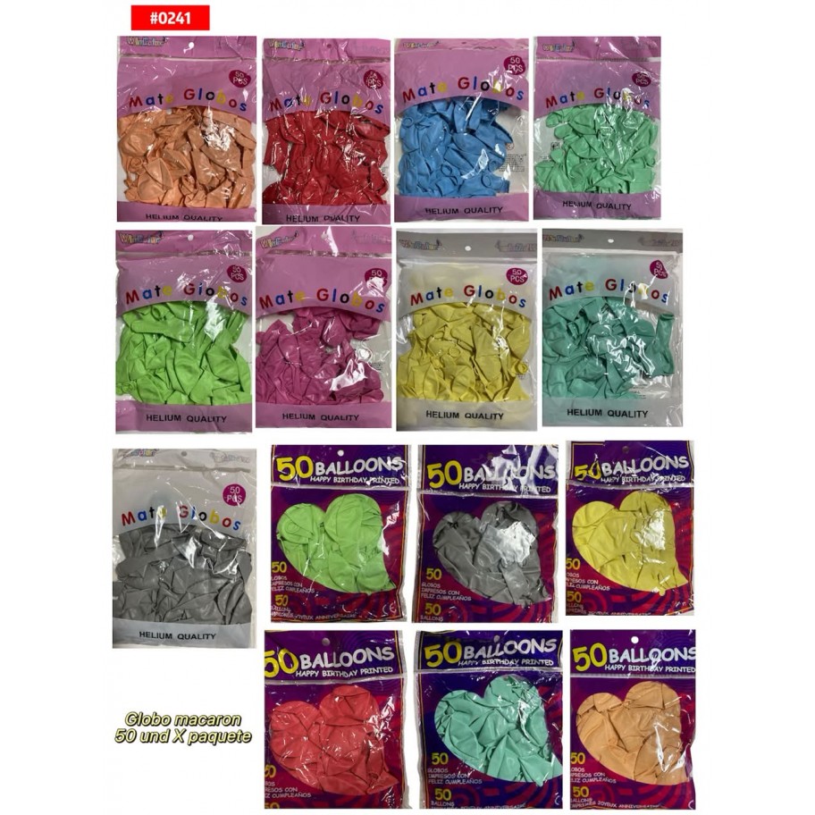GLOBO LATEX MACARON 50uds #0241