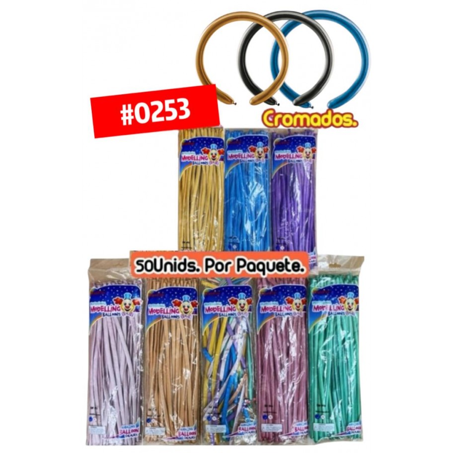 GLOBOS FLEXIA CROMADO x50 #0253 P.U