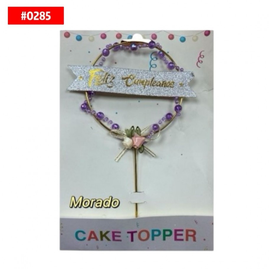 TOPPER FELIZ CUMPLEAÑOS PERLAS #0285 P.U