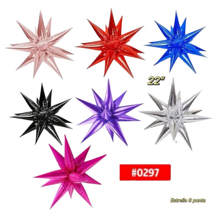 GLOBO ESTRELLA 8 PUNTA  22" #0297 GRANEL
