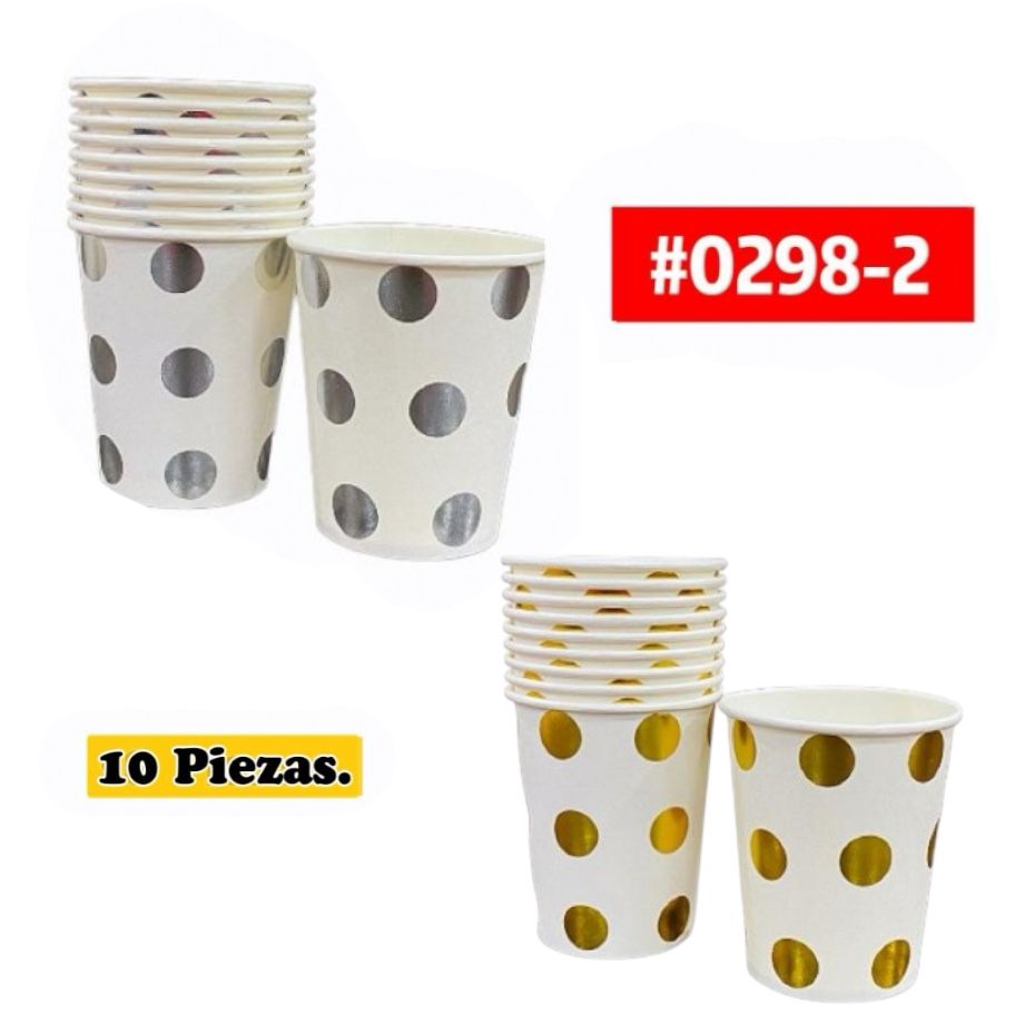 VASOS PUNTOS 10uds #0298-2