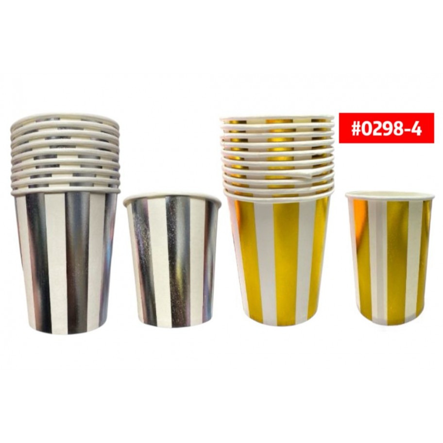 VASOS DORADO/PLATEADO 10uds #0298-4
