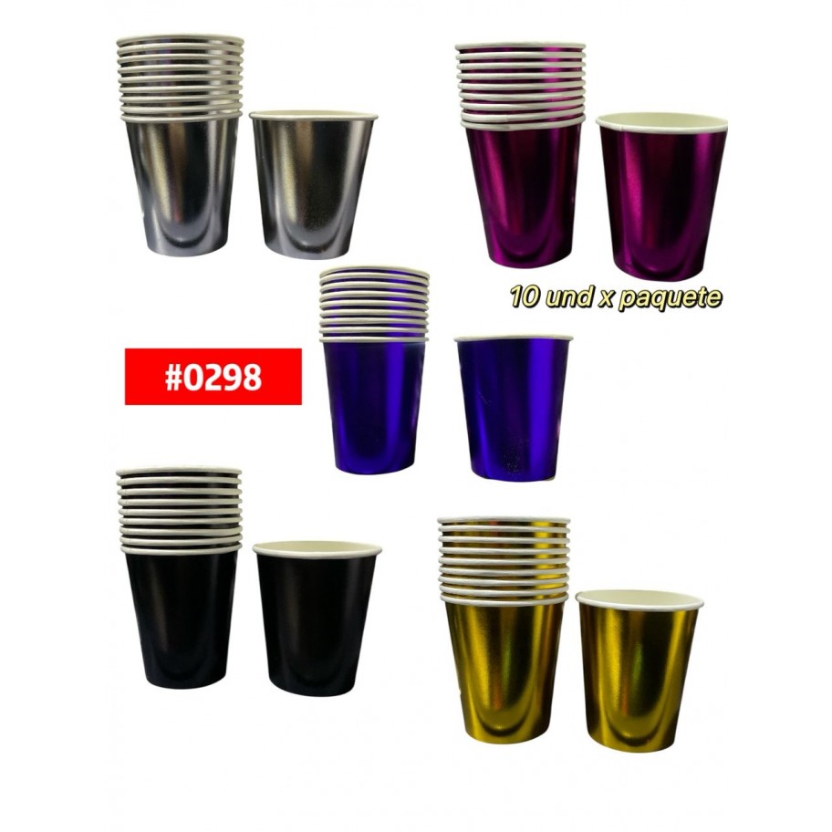 VASOS METALIZADOS 10uds #0298