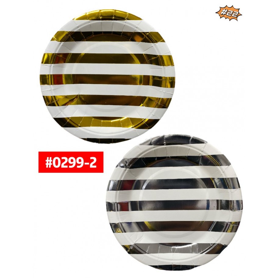 PLATOS RAYAS DE 7" 10uds #0299-2