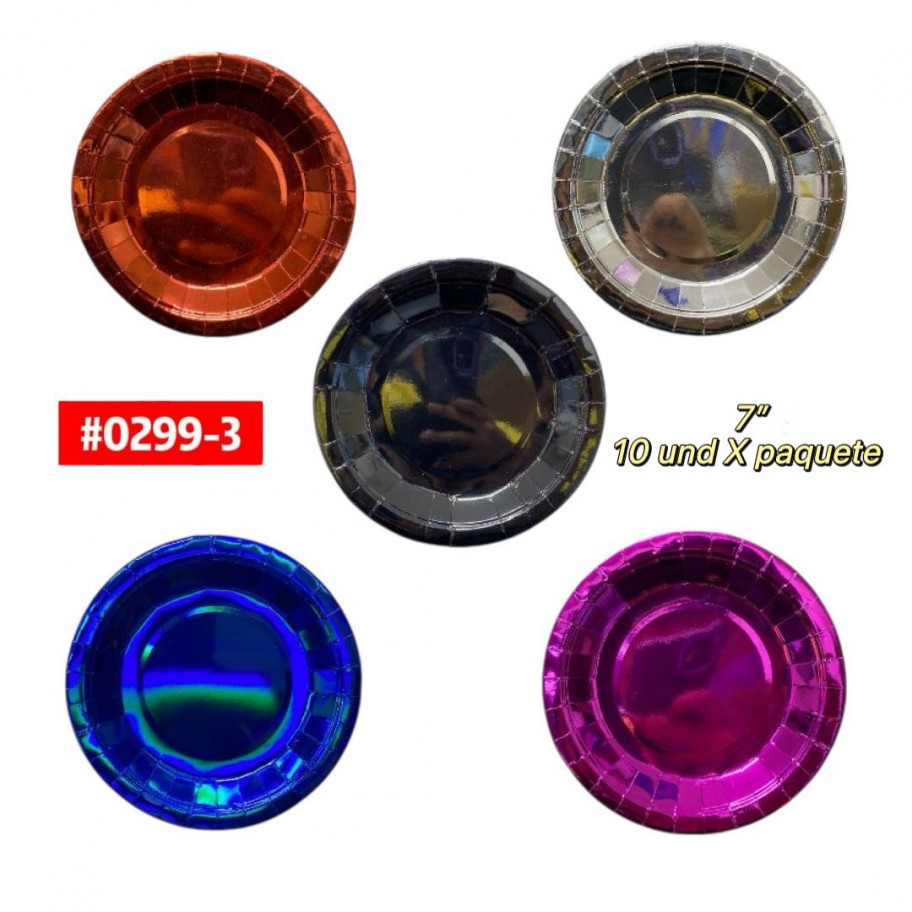 PLATOS METALIZADOS DE 7" 10uds #0299-3