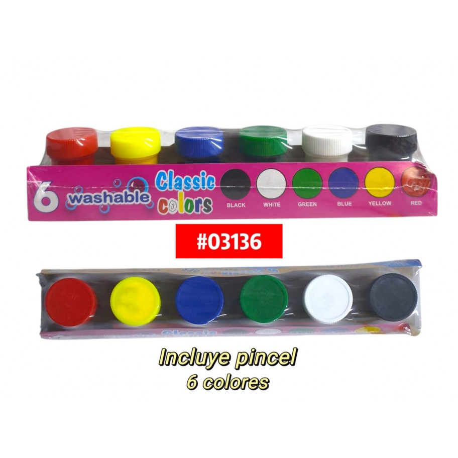 TEMPERAS DE 6 COLORES #03136