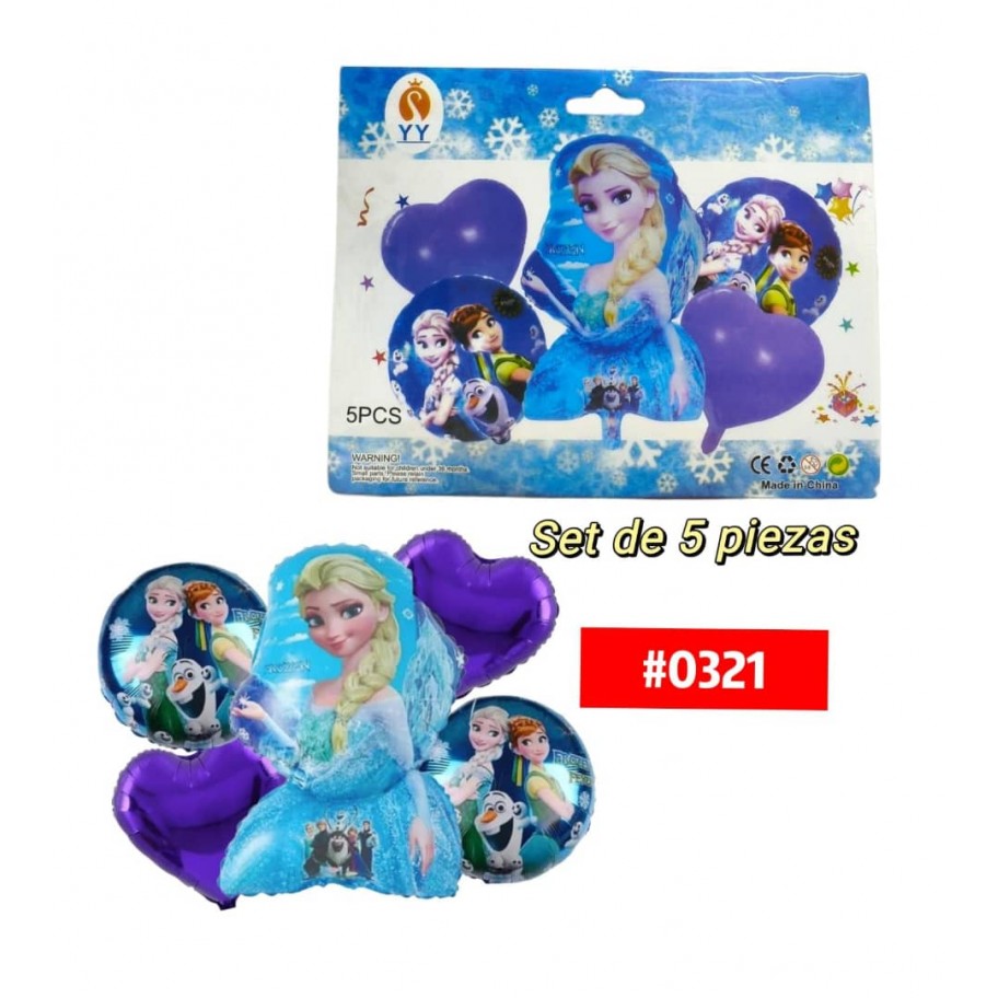 SET DE GLOBOS FROZEN 5pcs #0321 P.U
