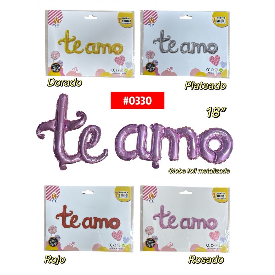 KIT DE GLOBOS TE AMO CORRIDO #0330