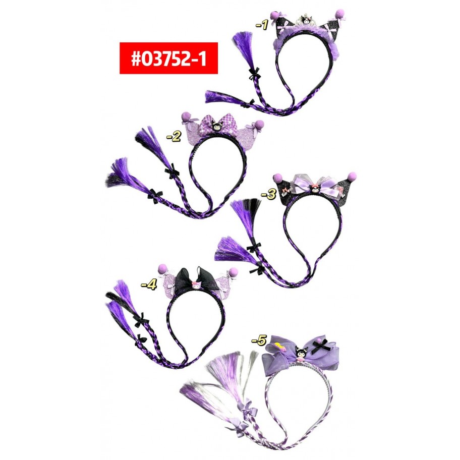 CINTILLO KUROMI CON EXTENSIONES #03752-1 P.U