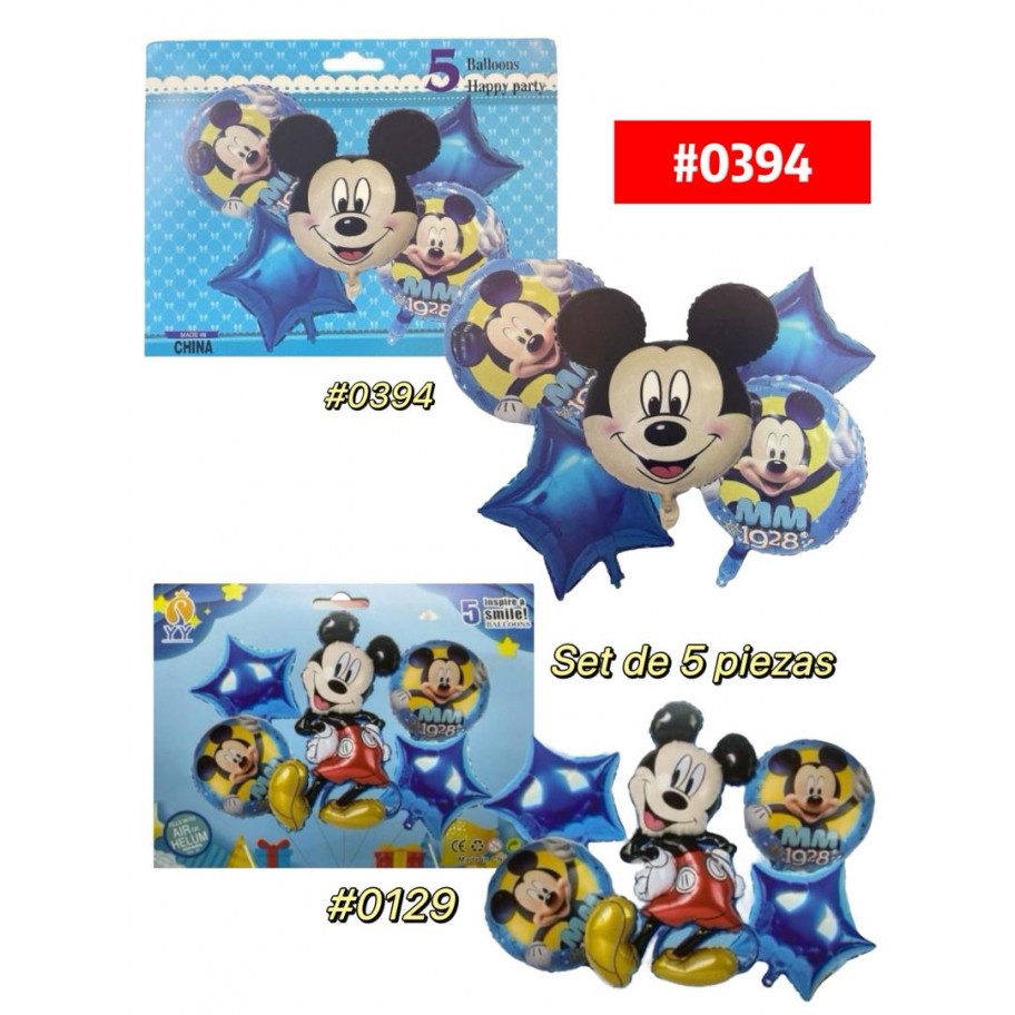 SET DE GLOBOS MICKEY MOUSE 5pcs #0394