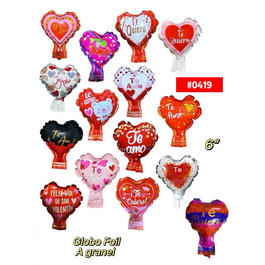 GLOBO CORAZON AMOR 6'' #0419  GRANEL 