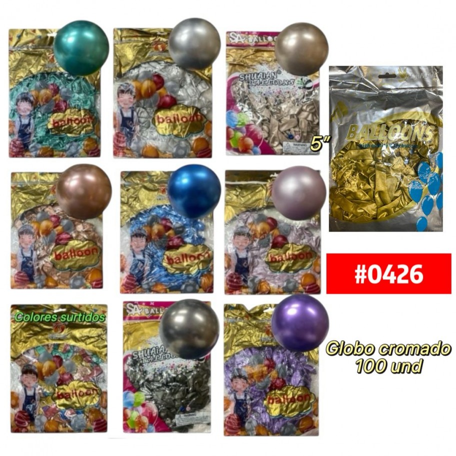 GLOBO 5" CROMADO *100uds #0426/Q6009