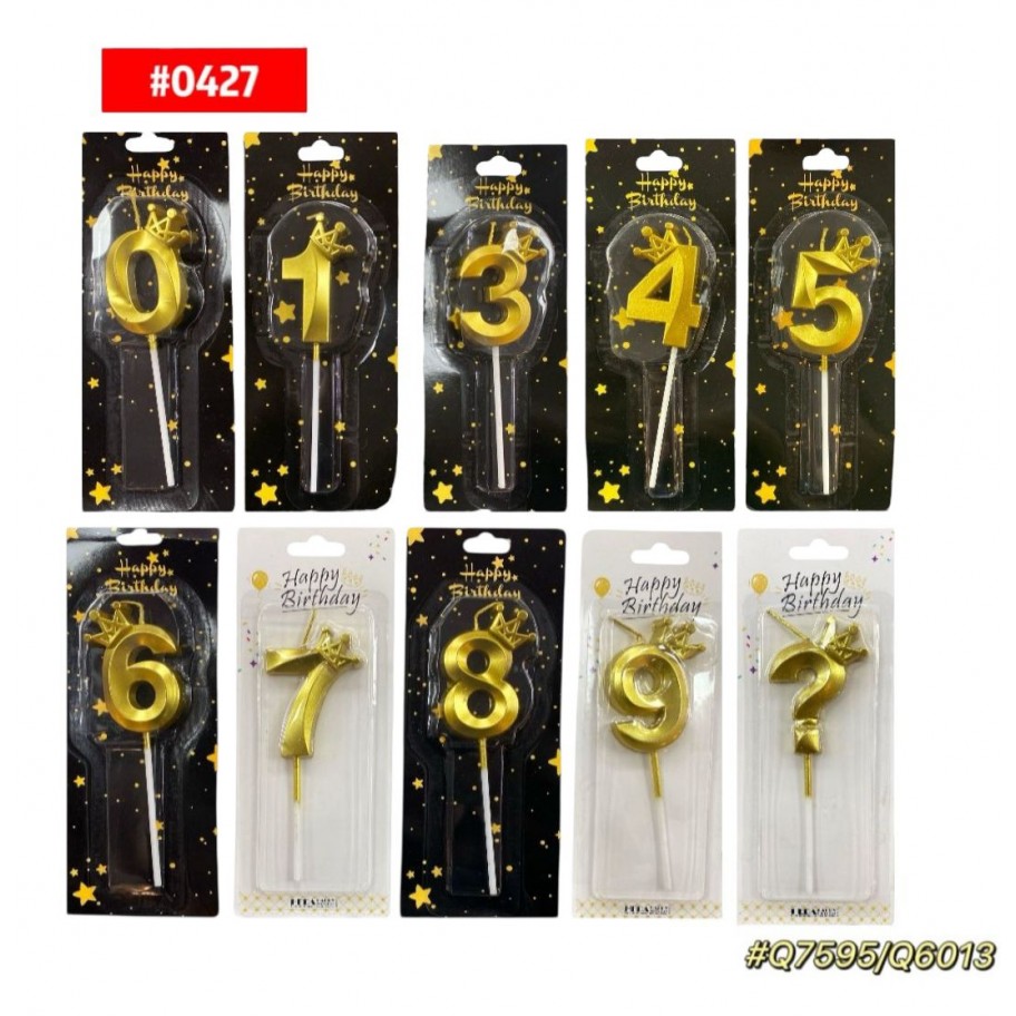 VELA NUMERO CORONA DORADA #0427/Q6013/Q7595