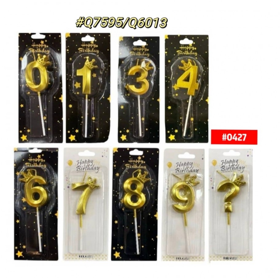 VELA NUMERO CORONA DORADA #0427/Q6013/Q7595
