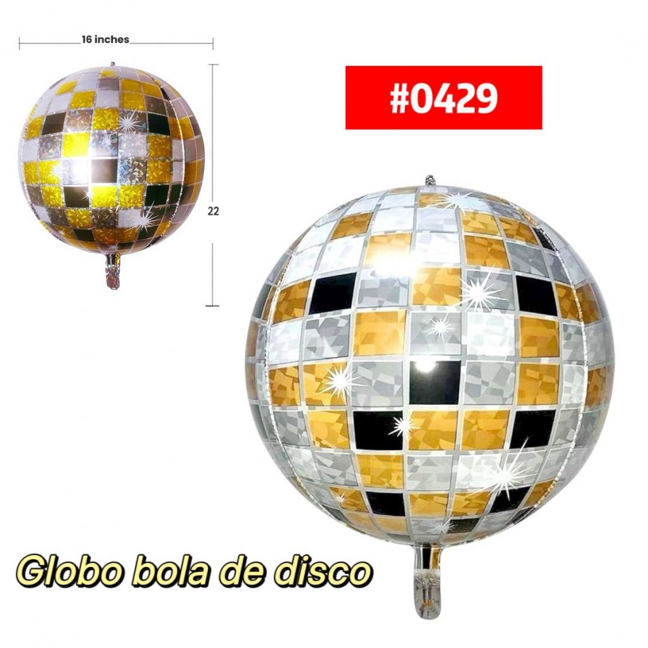 GLOBO FOIL 20" BOLA DE DISCO GRANEL #0429