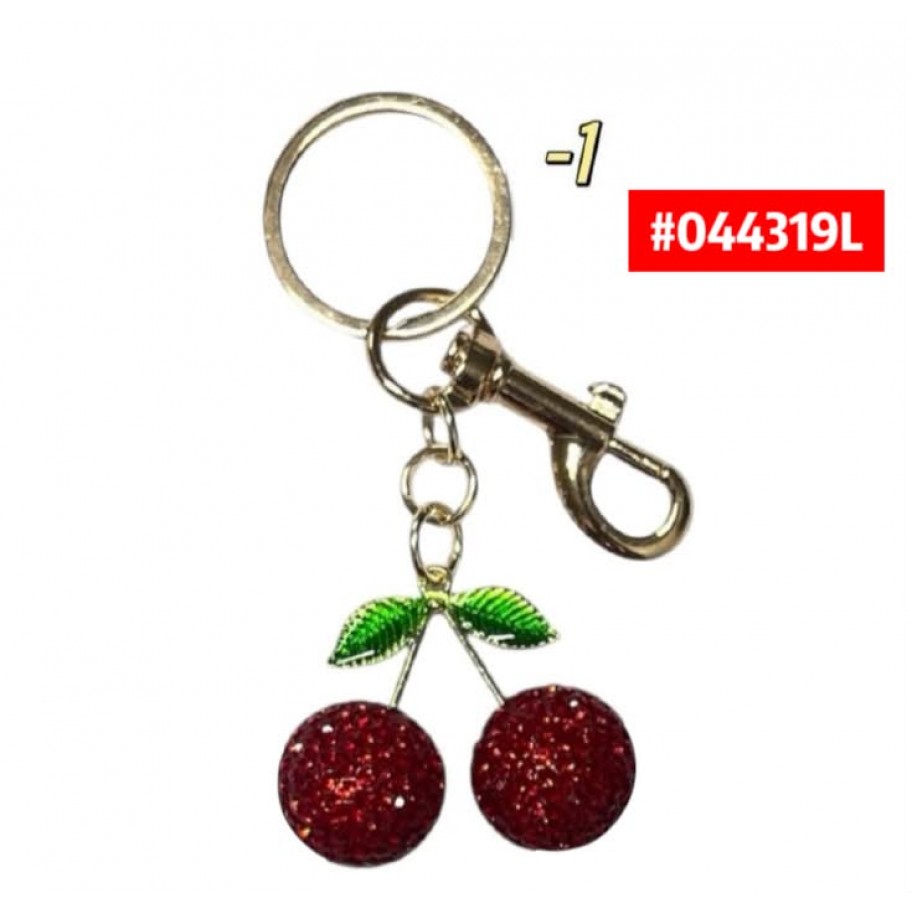 LLAVERO CEREZA FRESA CORAZON BRILLANTES #044319L
