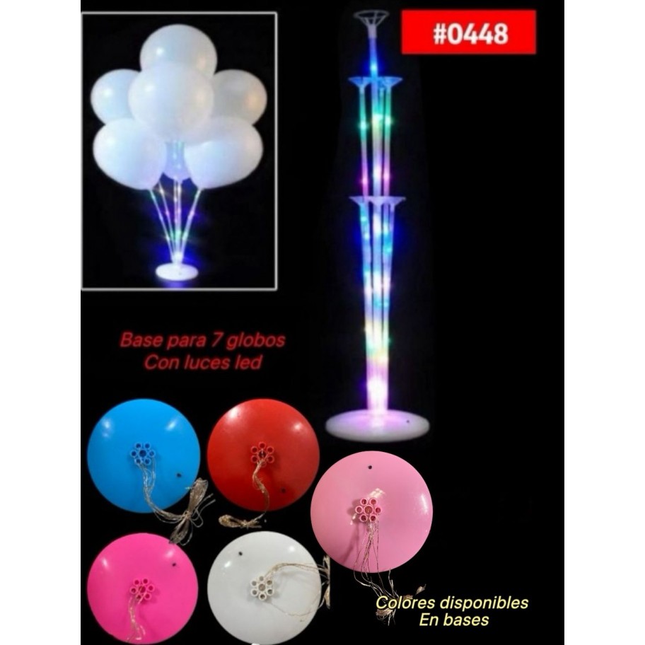 BASE DE 7 PIEZAS PARA GLOBOS CON LUCES LED #0448