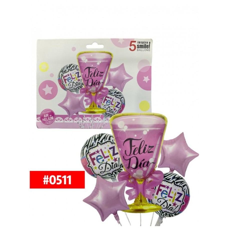 SET DE GLOBOS FELIZ DIA 5pcs #0511