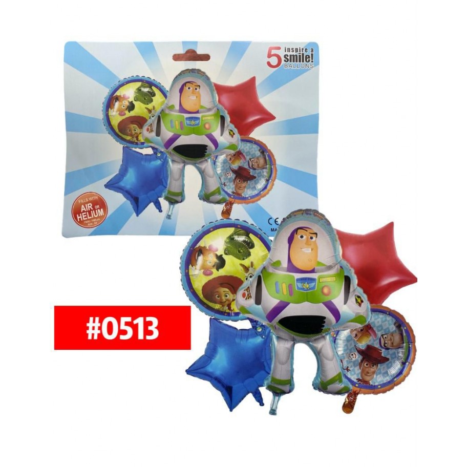 SET DE GLOBOS TOY STORY 5pcs #0513