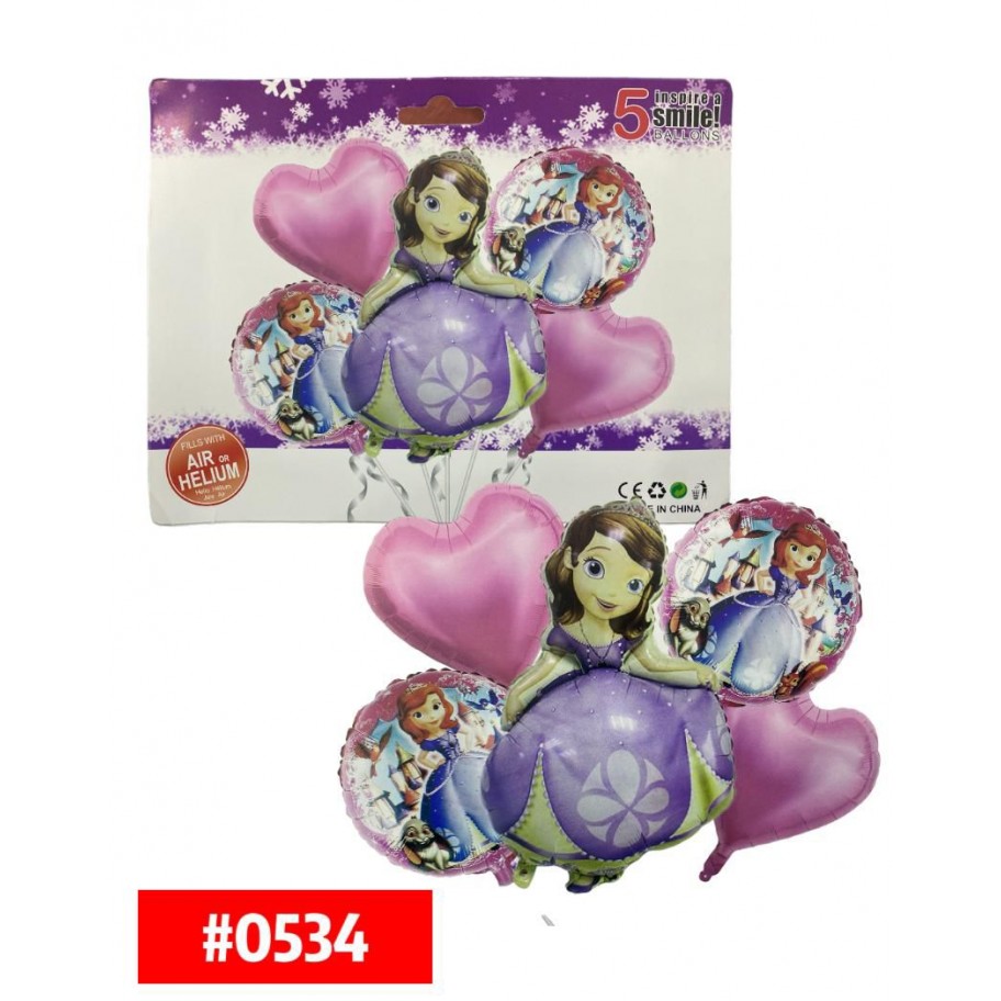 SET DE GLOBOS PRINCESA SOFIA 5pcs #0534