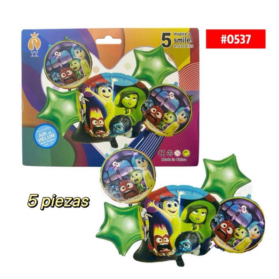 SET DE GLOBOS INTENSAMENTE 5pcs #0537
