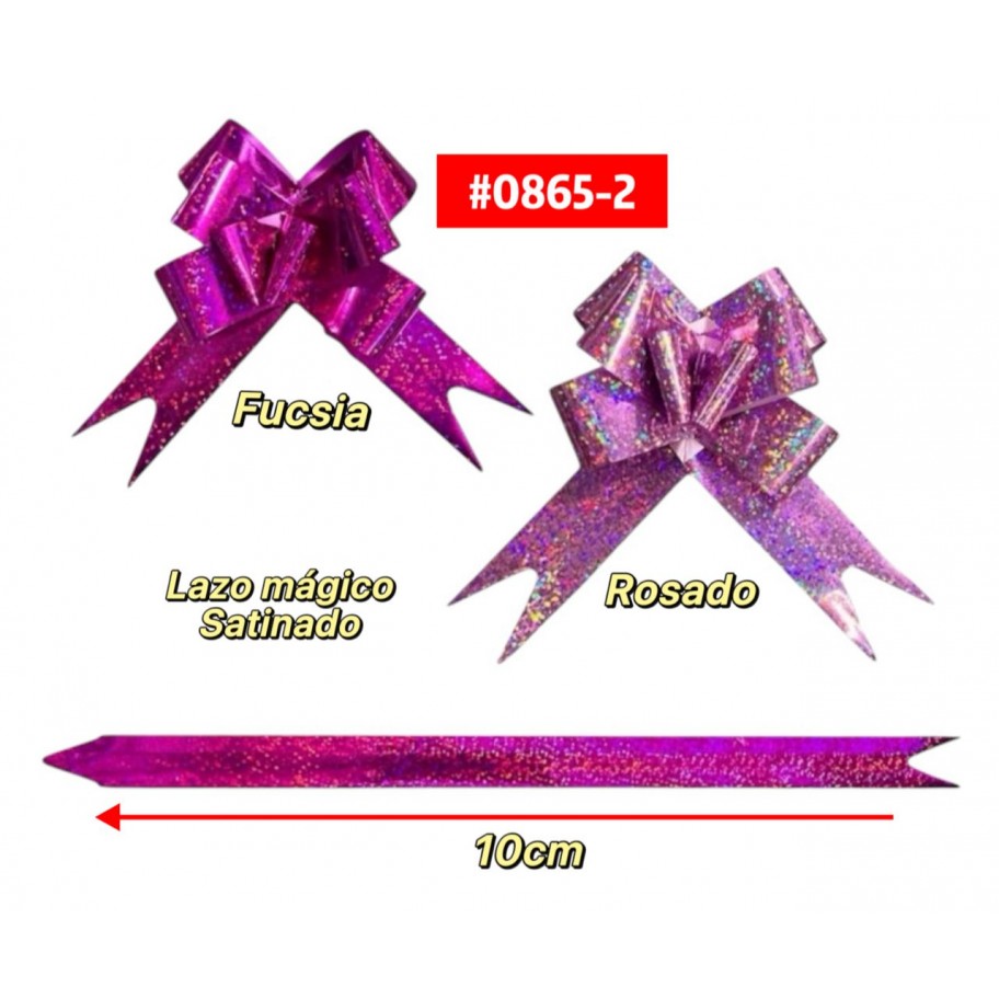 LAZOS MAGICOS SATINADOS 10cm *10 #0865-2