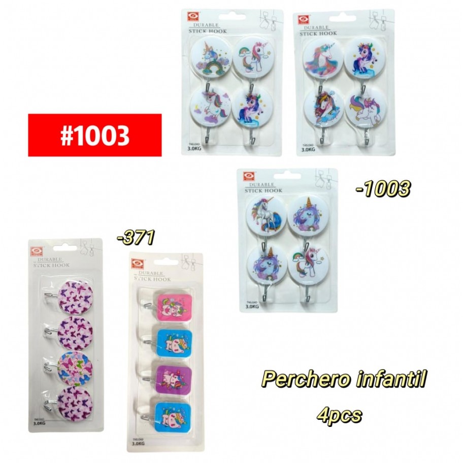PERCHERO UNICORNIO 4uds #1003