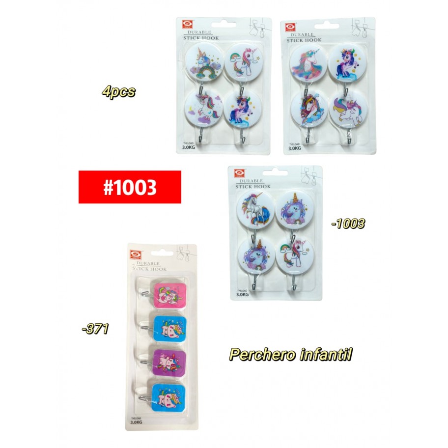PERCHERO UNICORNIO 4uds #1003