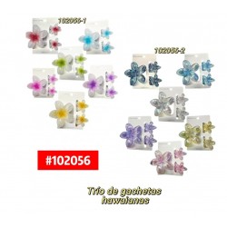TRIO DE GANCHETAS HAWAIANAS 12uds #102056