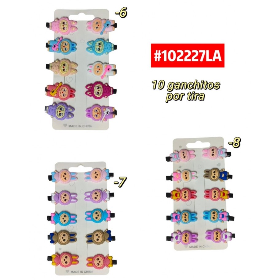 SET DE GANCHITOS LABUBU 10pcs #102227LA PROMO