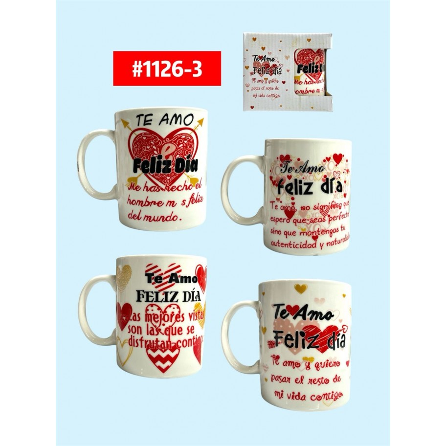 TAZA TE AMO/FELIZ DIA   #1126-3